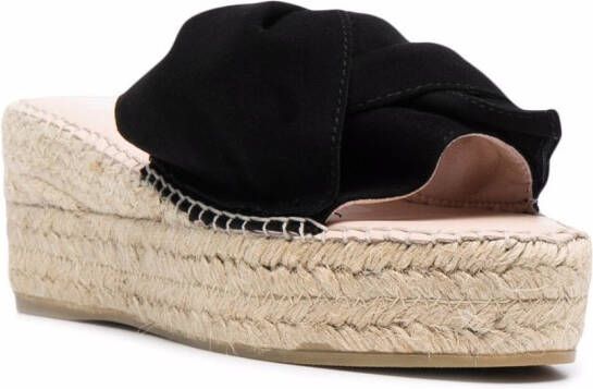 Manebi Espadrilles met plateauzool Zwart