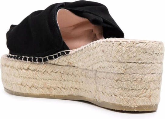 Manebi Espadrilles met plateauzool Zwart