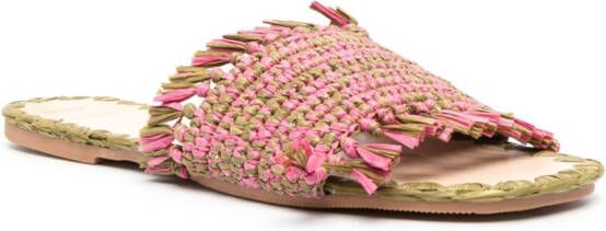 Manebi Geweven slippers Roze