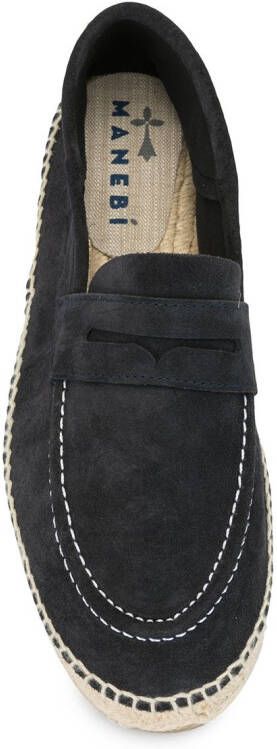 Manebi Hamptons espadrilles met inklapbare hak Zwart