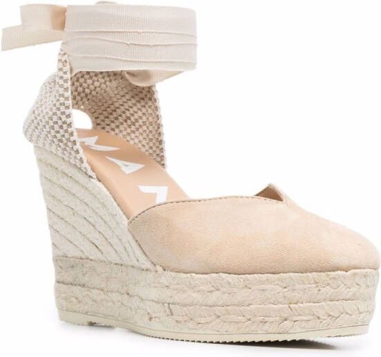 Manebi Hamptons espadrilles met veters Beige