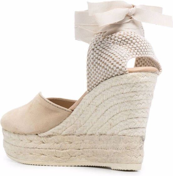 Manebi Hamptons espadrilles met veters Beige