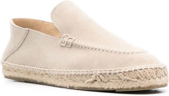 Manebi Hamptons leren espadrilles Beige