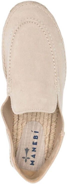 Manebi Hamptons leren espadrilles Beige