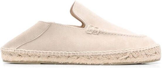 Manebi Hamptons leren espadrilles Beige