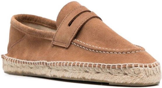 Manebi Hamptons suède espadrilles Bruin