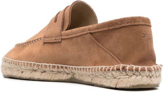 Manebi Hamptons suède espadrilles Bruin