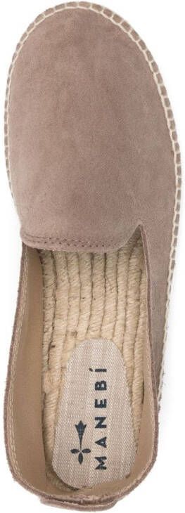 Manebi Hamptons suède espadrilles Bruin