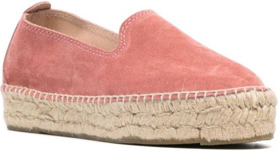 Manebi Hamptons suède espadrilles Roze