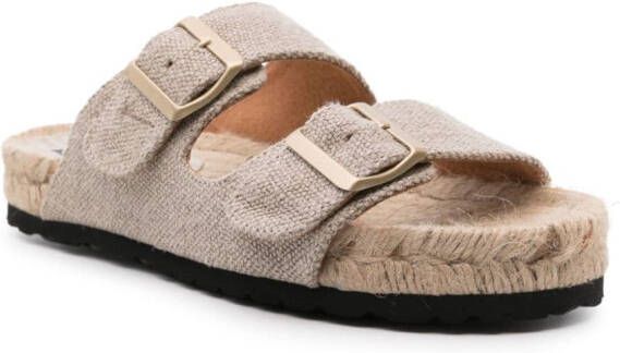 Manebi Nordic slippers met dubbel bandje Beige