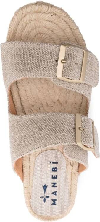 Manebi Nordic slippers met dubbel bandje Beige