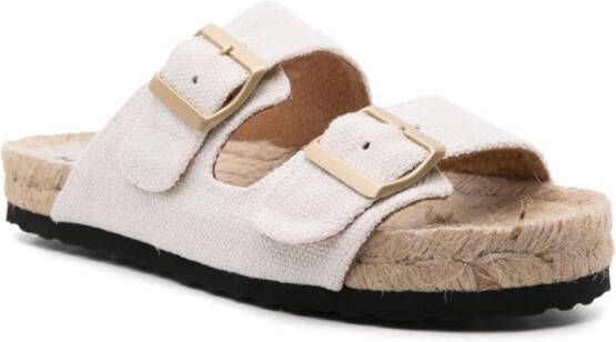 Manebi Nordic slippers met dubbel bandje Wit