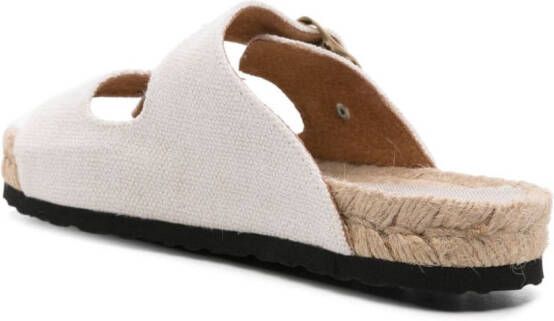 Manebi Nordic slippers met dubbel bandje Wit