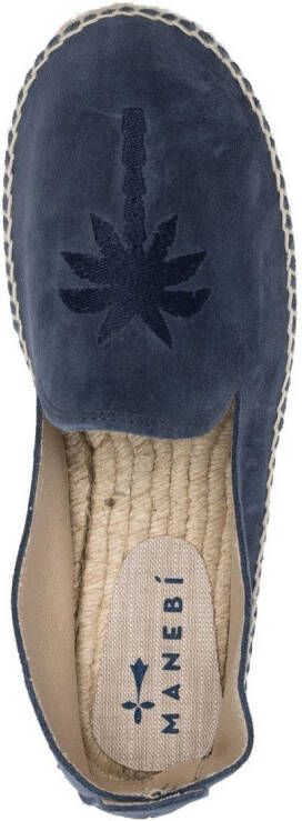 Manebi Palm Springs suède espadrilles Blauw