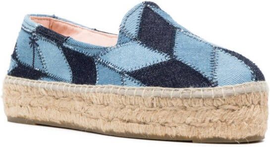 Manebi Poppy canvas espadrilles Blauw