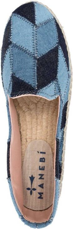 Manebi Poppy canvas espadrilles Blauw