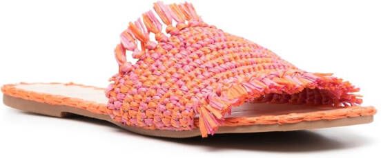 Manebi Slippers met open neus Oranje