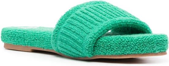 Manebi Slippers van badstof Groen