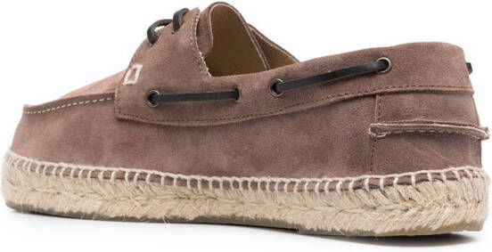 Manebi Suède espadrilles Bruin