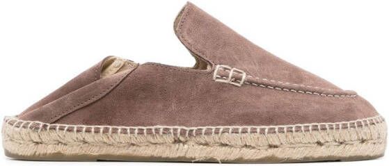 Manebi Suède espadrilles Bruin