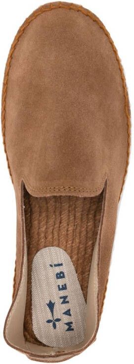 Manebi Suède espadrilles Bruin