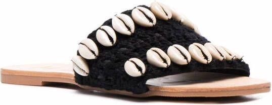 Manebi Verfraaide slippers Zwart