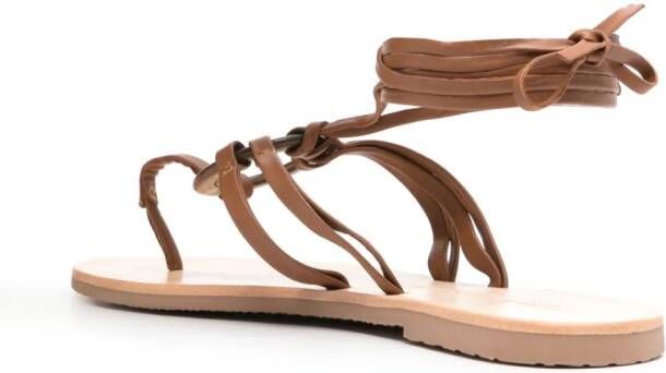 Manebi x Alex Rivière leren sandalen Bruin