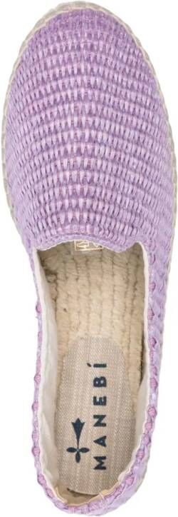 Manebi Raffia espadrilles met zigzag patroon Paars