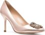 Manolo Blahnik Cleo pumps verfraaid met kristallen Goud - Thumbnail 2