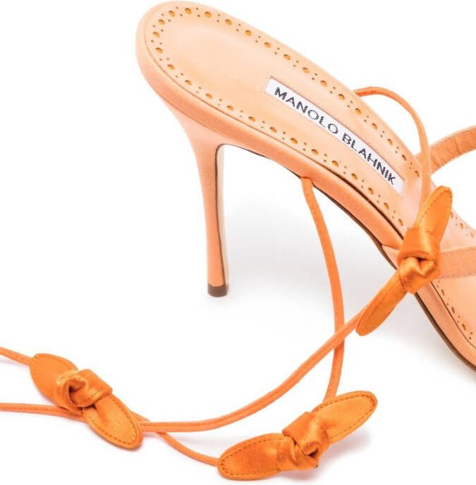 Manolo Blahnik Fiocco sandalen Oranje