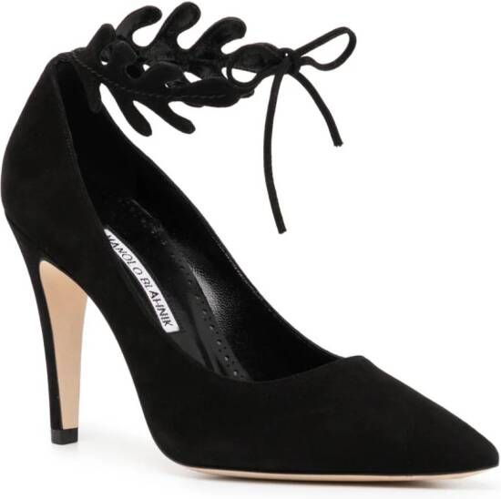 Manolo Blahnik Florettehi 100mm suède pumps Zwart