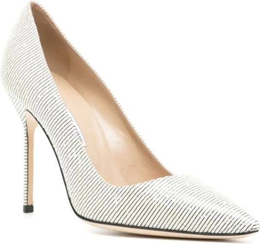 Manolo Blahnik Gestreepte pumps Wit