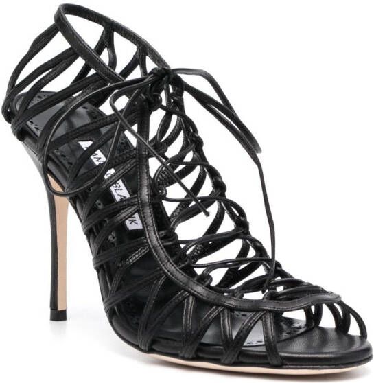 Manolo Blahnik Hamzana sandalen met bandjes Zwart