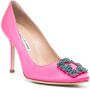 Manolo Blahnik Hangisi satijnen pumps Roze - Thumbnail 2