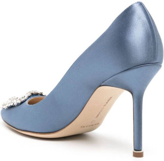 Manolo Blahnik Hangisi satijnen pumps Blauw