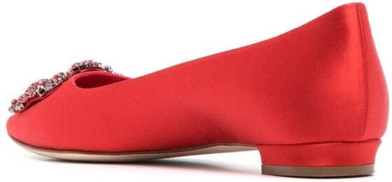 Manolo Blahnik Hangisi ballerina's met gesp Rood