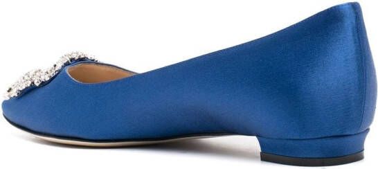 Manolo Blahnik Hangisi ballerina's met gespdetail Blauw