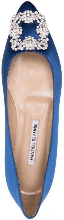 Manolo Blahnik Hangisi ballerina's met gespdetail Blauw