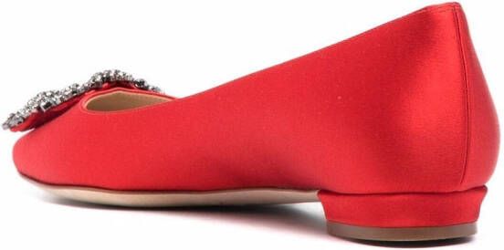 Manolo Blahnik Hangisi ballerina's met gespdetail Rood