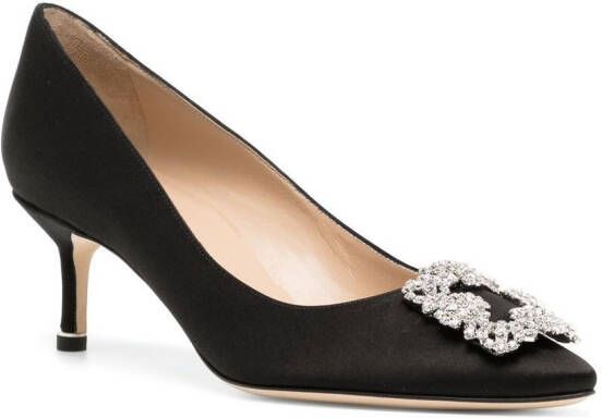 Manolo Blahnik Hangisi pumps met kristallen gesp Zwart