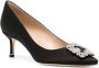 Manolo Blahnik Hangisi pumps met kristallen gesp Zwart - Thumbnail 2