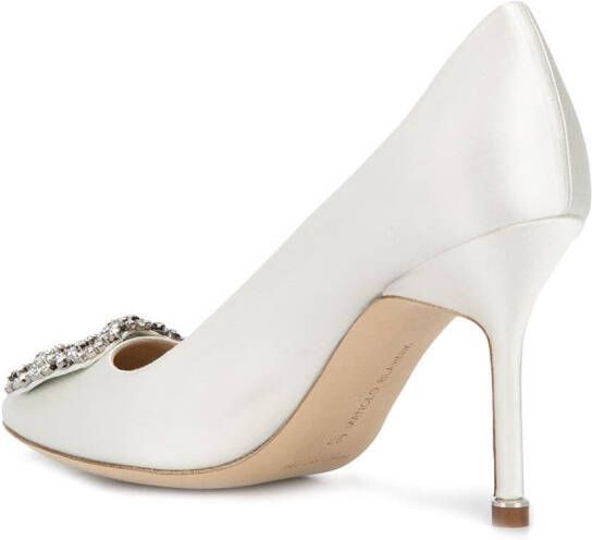 Manolo Blahnik Hangisi pumps met gesp Wit