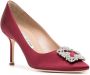 Manolo Blahnik Hangisi pumps met kristallen gesp Rood - Thumbnail 2