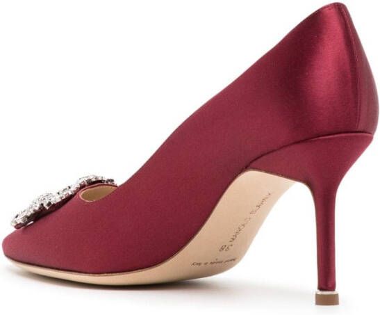 Manolo Blahnik Hangisi pumps met kristallen gesp Rood