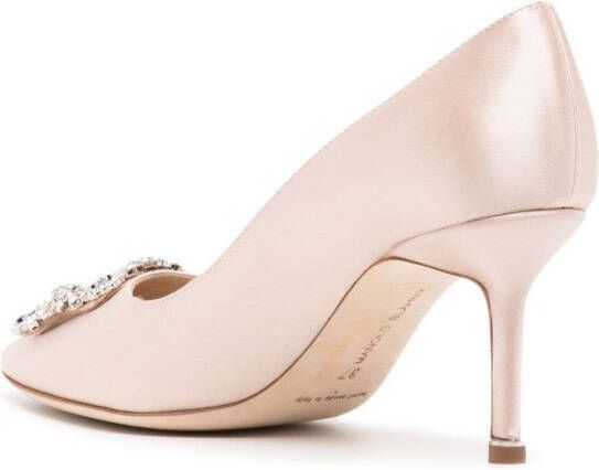 Manolo Blahnik Hangisi pumps met kristallen gesp Roze