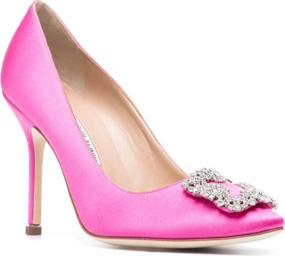 Manolo Blahnik Hangisi pumps met puntige neus Roze