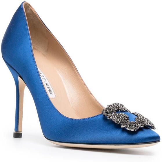 Manolo Blahnik Hangisi pumps verfraaid met kristallen Blauw