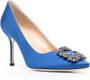 Manolo Blahnik Hangisi satijnen pumps Blauw - Thumbnail 2