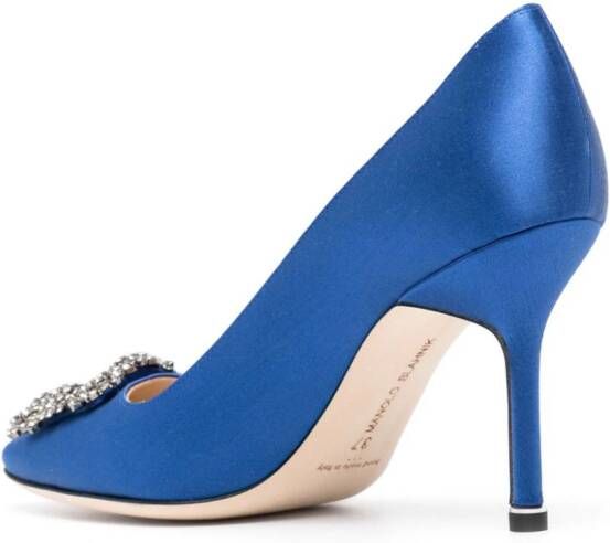 Manolo Blahnik Hangisi satijnen pumps Blauw