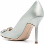 Manolo Blahnik Hangisi verfraaide pumps Groen - Thumbnail 3